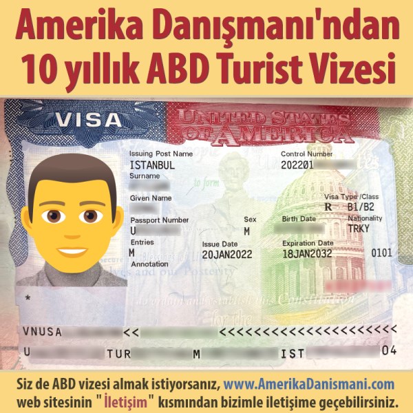 10 Yıllık Amerika Turist Vizesi