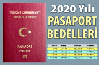 2020 Pasaport Bedelleri
