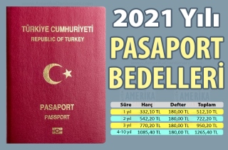 2021 Pasaport Bedelleri